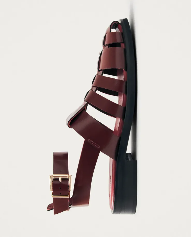Burgundowe sandały skórzane Perry Sleek