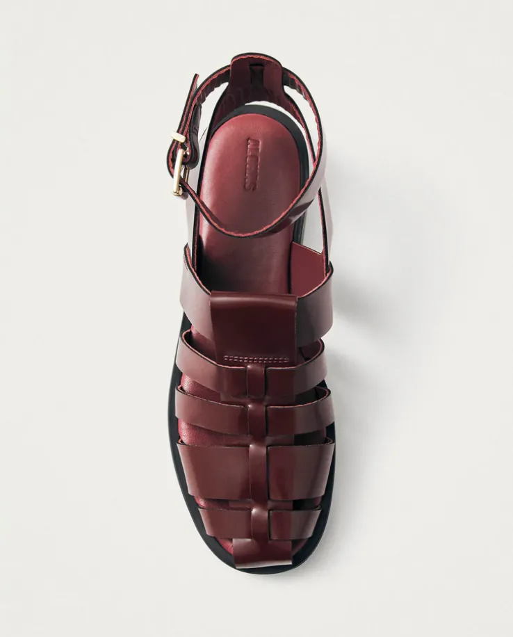 Burgundowe sandały skórzane Perry Sleek