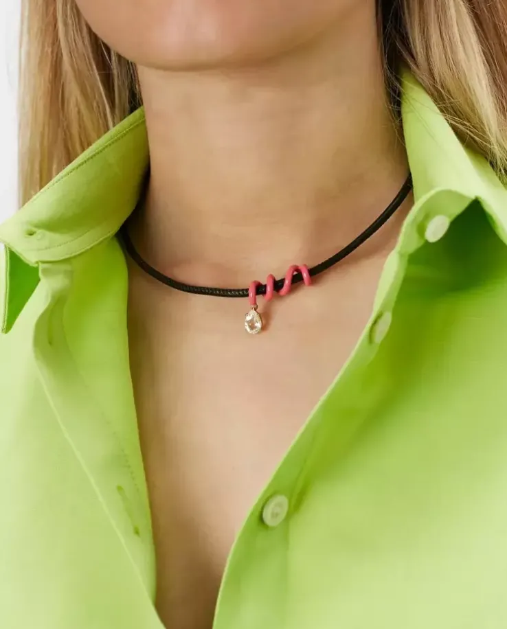 Choker z kryształem
