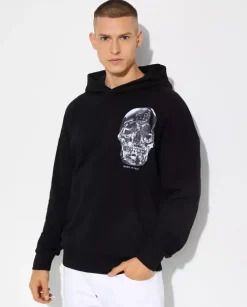 Czarna bluza z kapturem Glass Skull