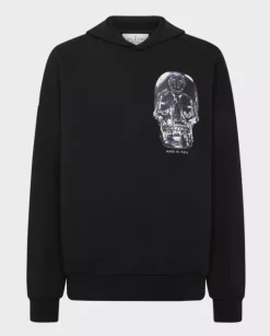 Czarna bluza z kapturem Glass Skull