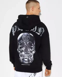 Czarna bluza z kapturem Glass Skull