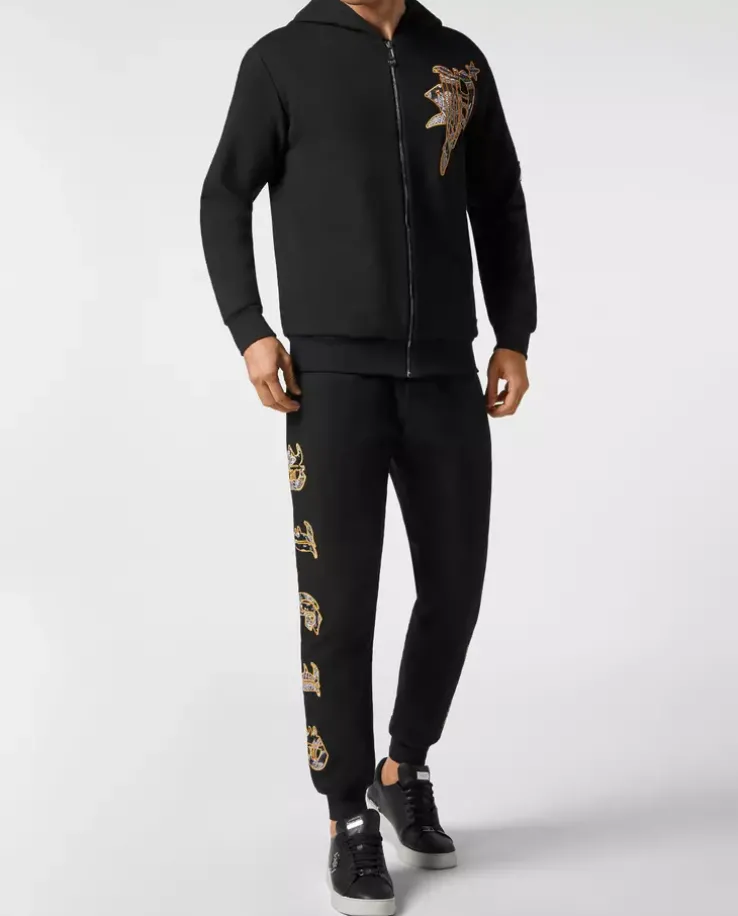 Czarna bluza z kapturem Paisley Gothic