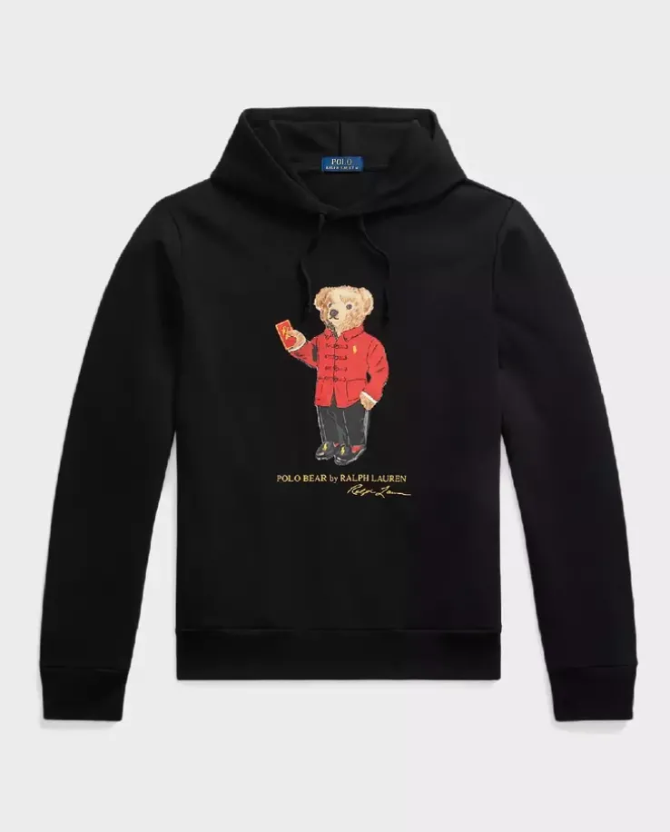 Czarna bluza z kapturem Polo Bear