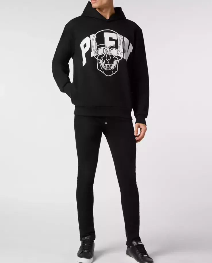 Czarna bluza z kapturem Skull