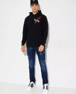 Czarna bluza z kapturem z grafiką Love