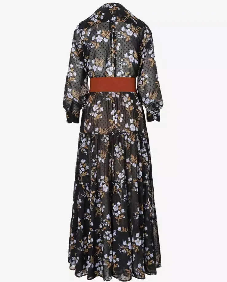Czarna maxi sukienka w kwiaty Diva