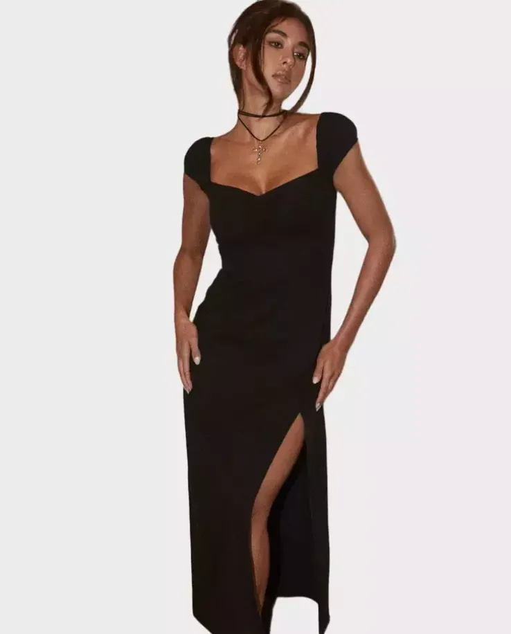 Czarna midi sukienka Annabelle