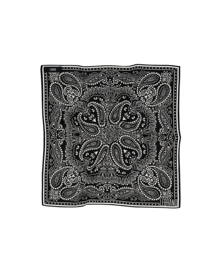Czarna mini bandana z printem