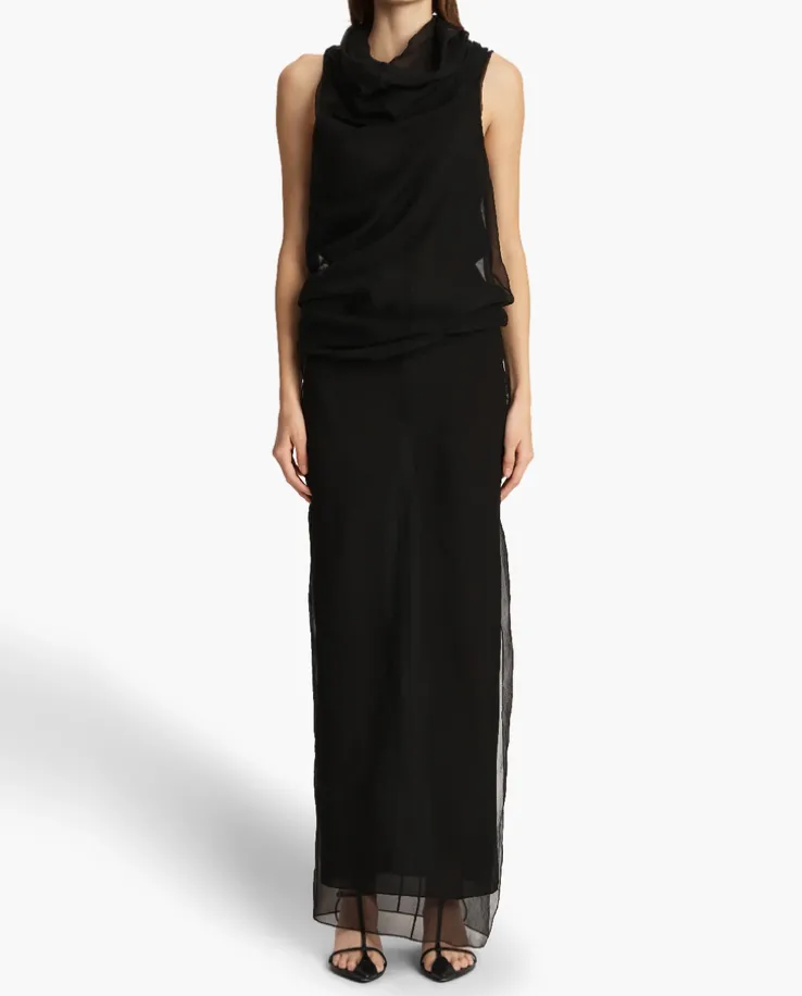 Czarna sukienka maxi Jeanty