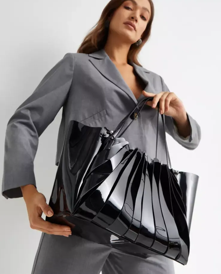 Czarna torba na ramię shopper Cabas