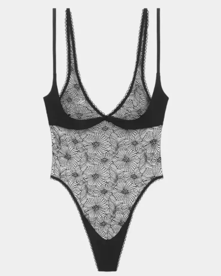 Czarne koronkowe body Kate