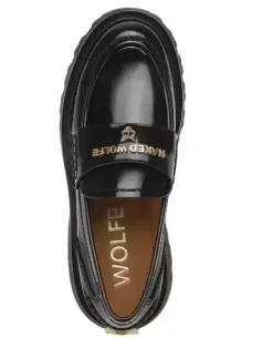 Czarne loafersy na platformie