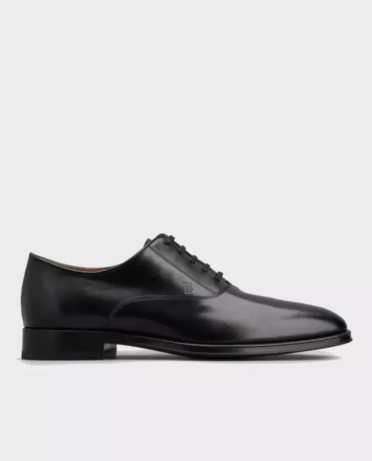 Czarne skórzane buty oxford