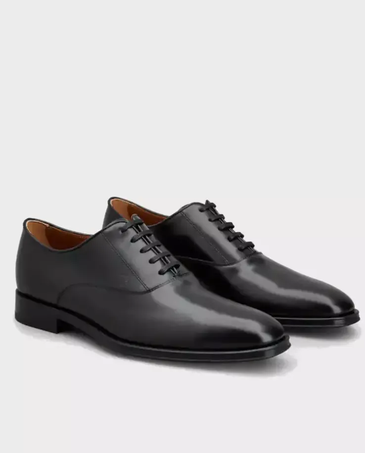 Czarne skórzane buty oxford