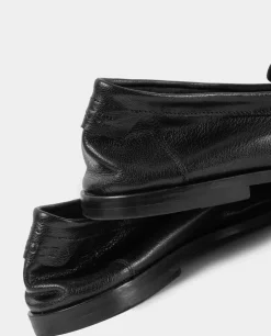 Czarne skórzane loafersy Rock