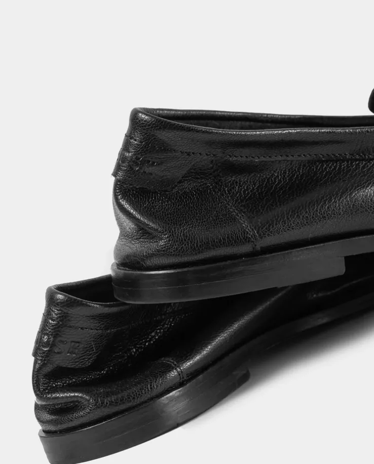 Czarne skórzane loafersy Rock