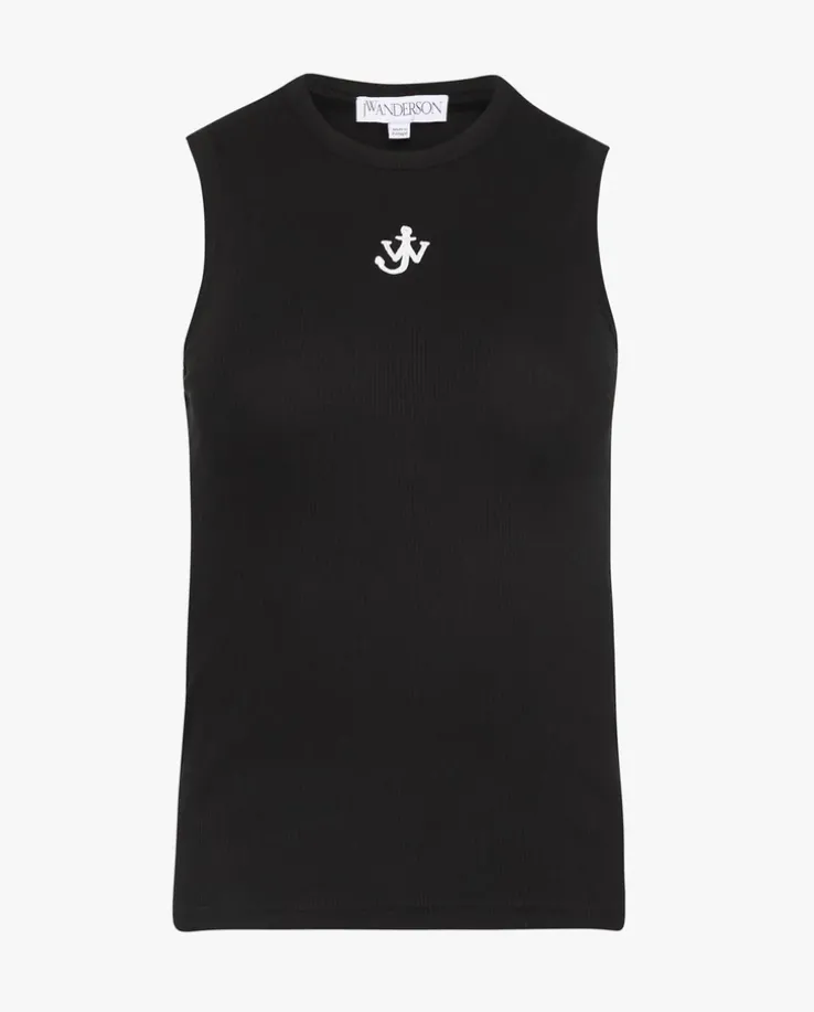 Czarny bawełniany top z logo