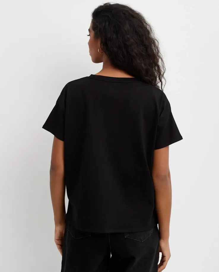 Czarny bawełniany t-shirt