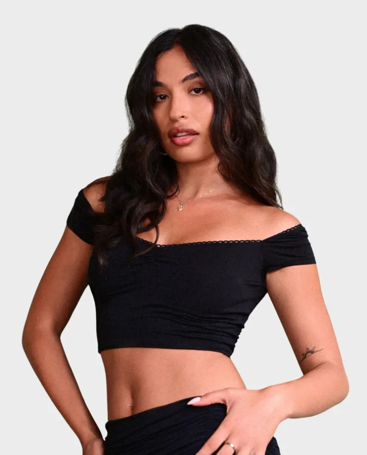 Czarny crop top Lorrine