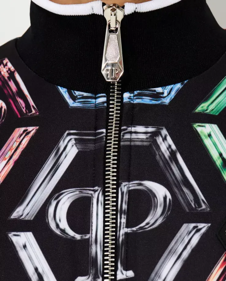 Czarny komplet dresowy z monogramem Glass