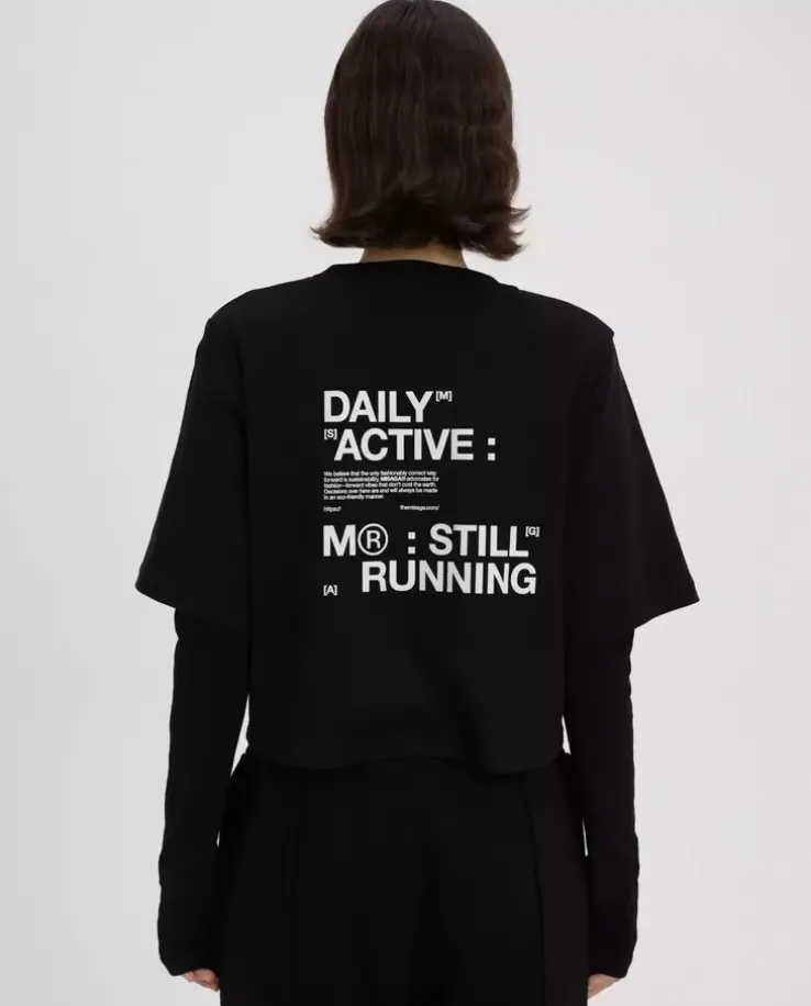 Czarny longsleeve z nadrukiem Still