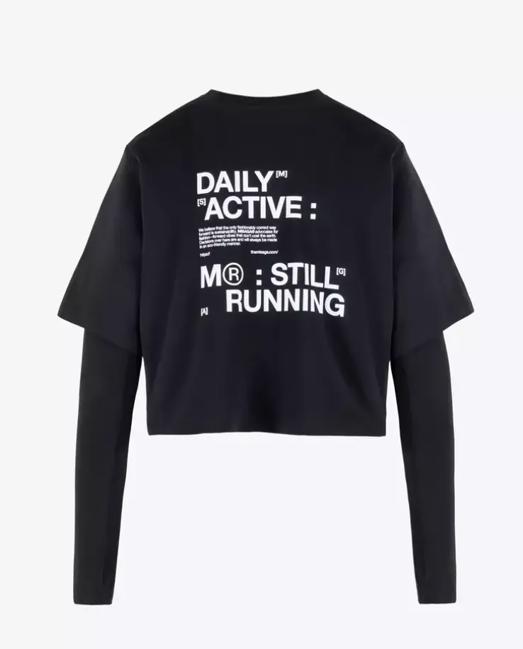 Czarny longsleeve z nadrukiem Still