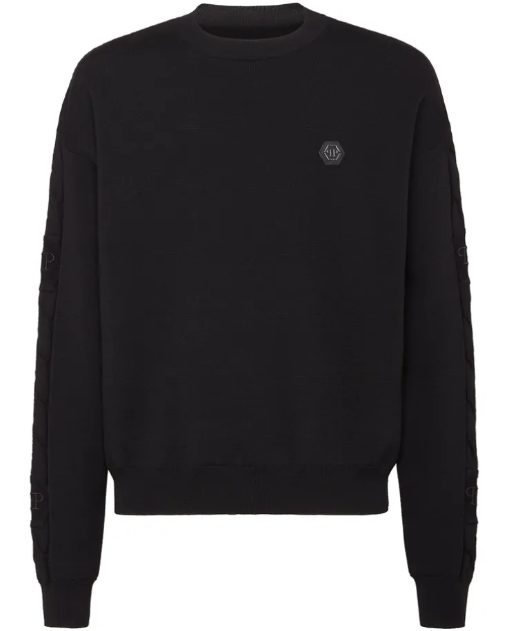 Czarny sweter z logo