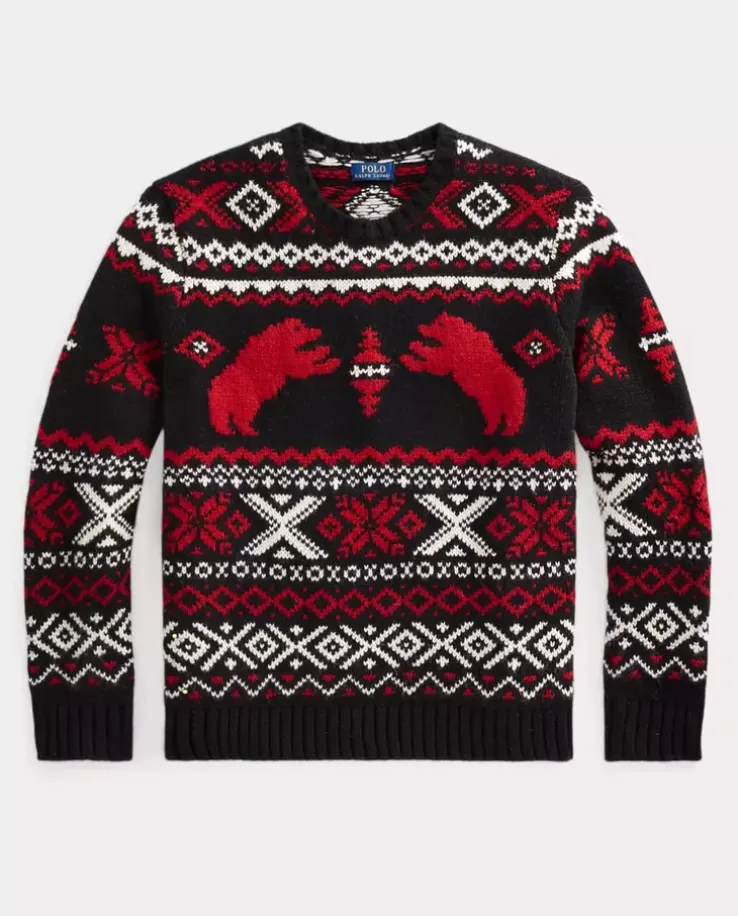 Czarny sweter z misiami