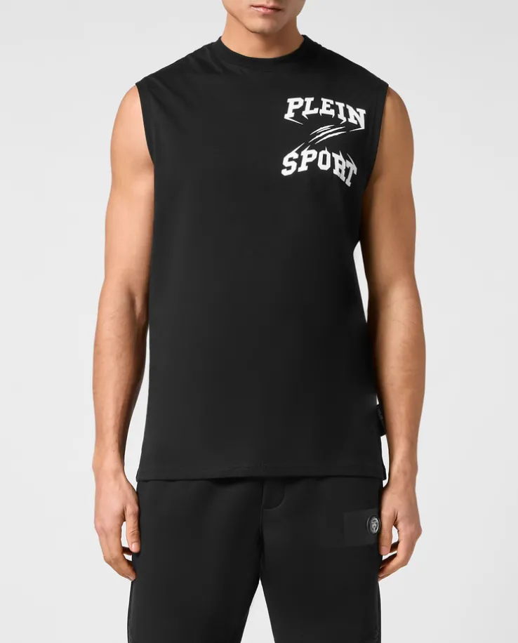 Czarny tank top z printem