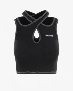 Czarny top Crossback Rib