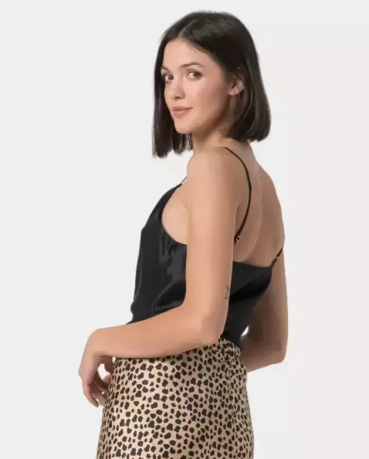 Czarny top z jedwabiu Margot