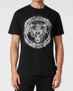 Czarny t-shirt bez rękawów Carbon Tiger