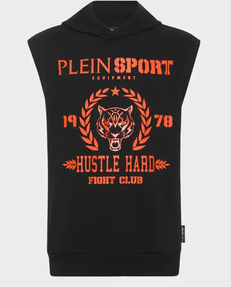 Czarny t-shirt bez rękawów Tiger