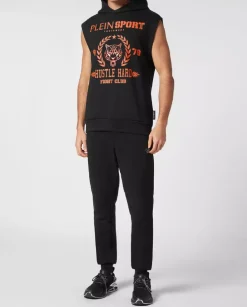 Czarny t-shirt bez rękawów Tiger