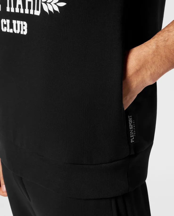Czarny t-shirt bez rękawów Tiger