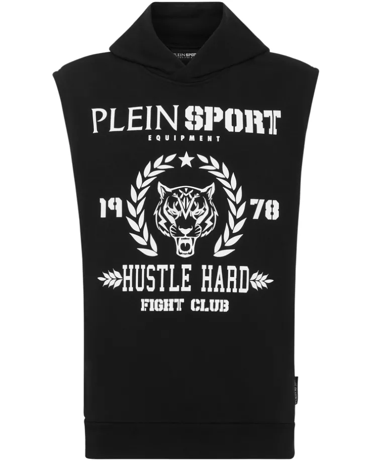 Czarny t-shirt bez rękawów Tiger