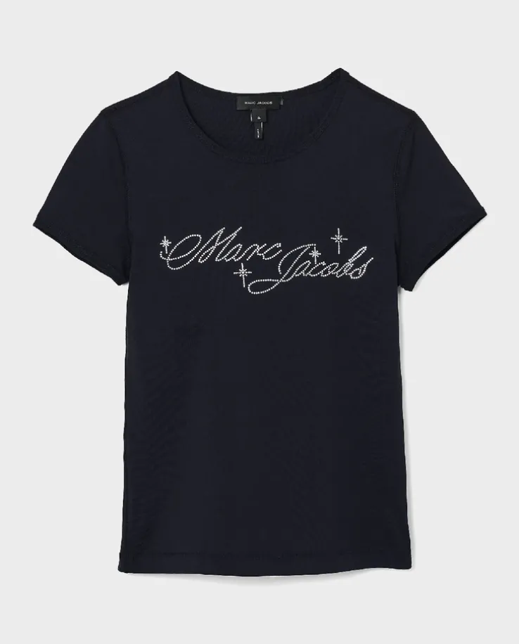 Czarny t-shirt Charm Logo Shrunken