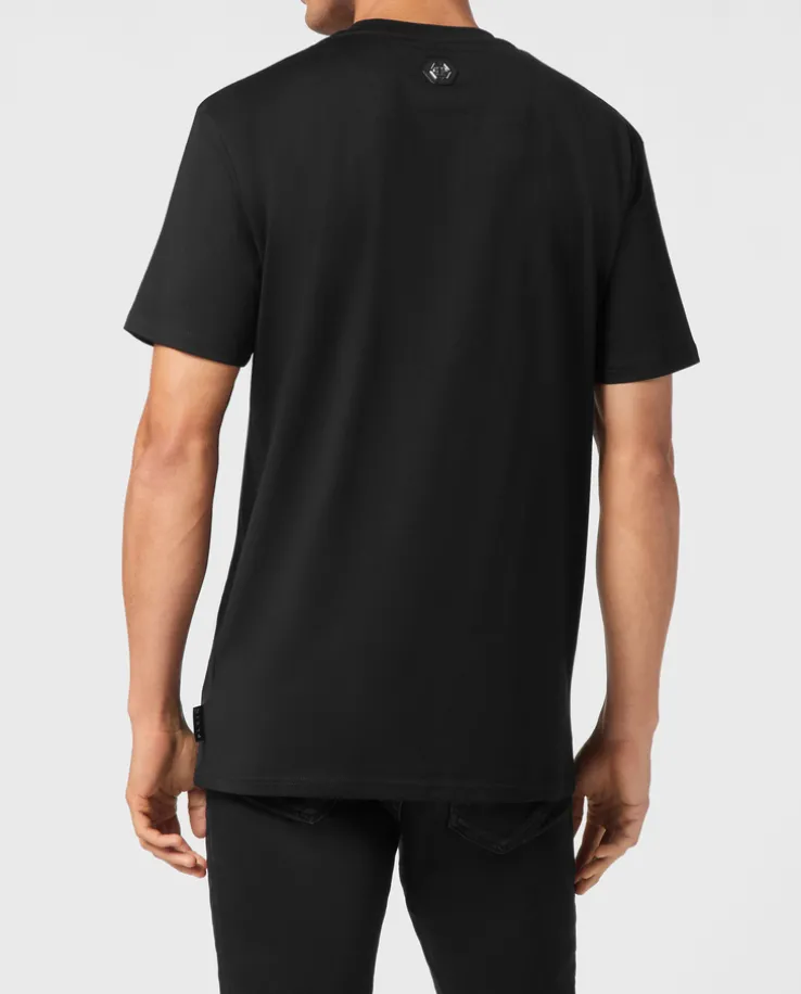 Czarny t-shirt z kolorowymi kryształami Racing Club