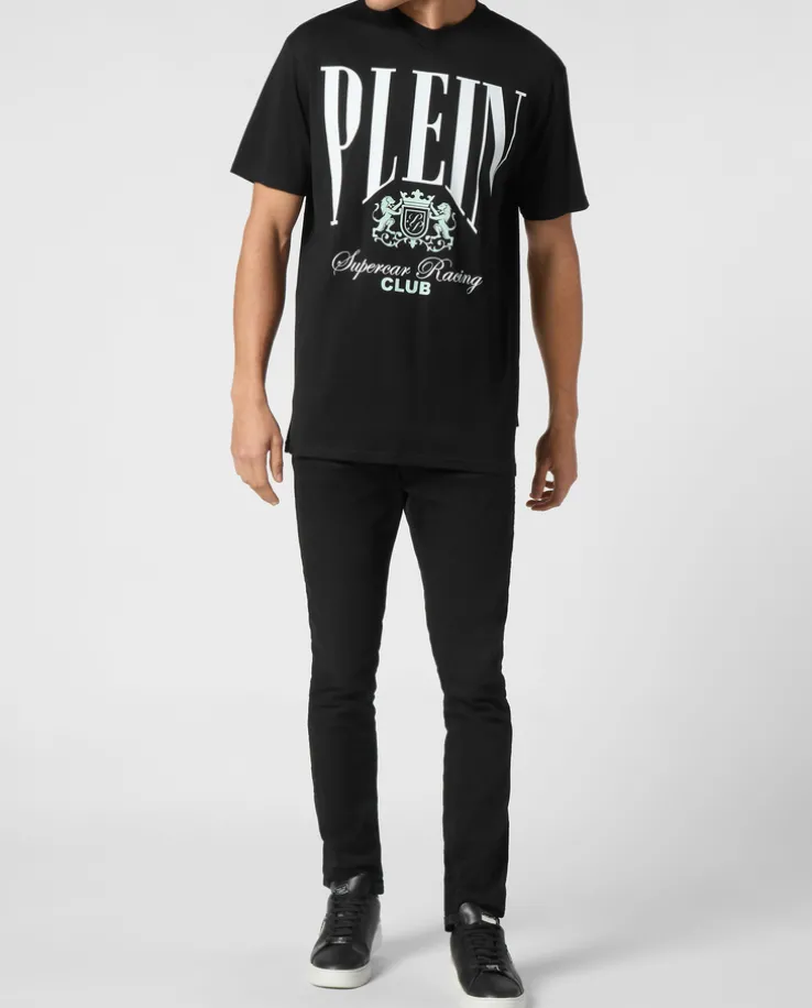 Czarny t-shirt z kontrastowym logo