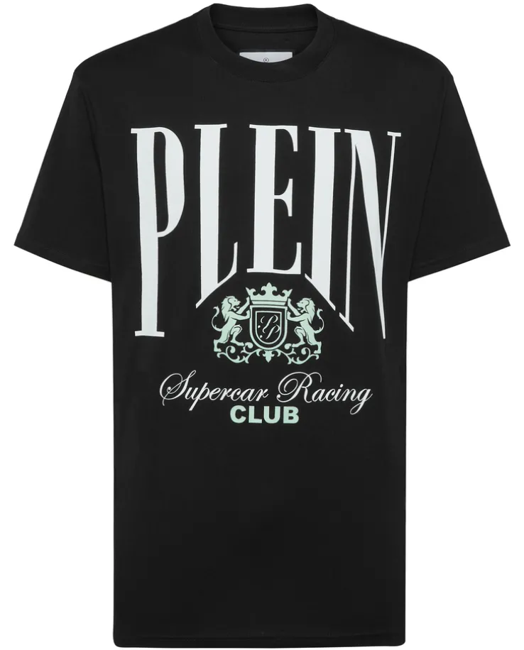 Czarny t-shirt z kontrastowym logo