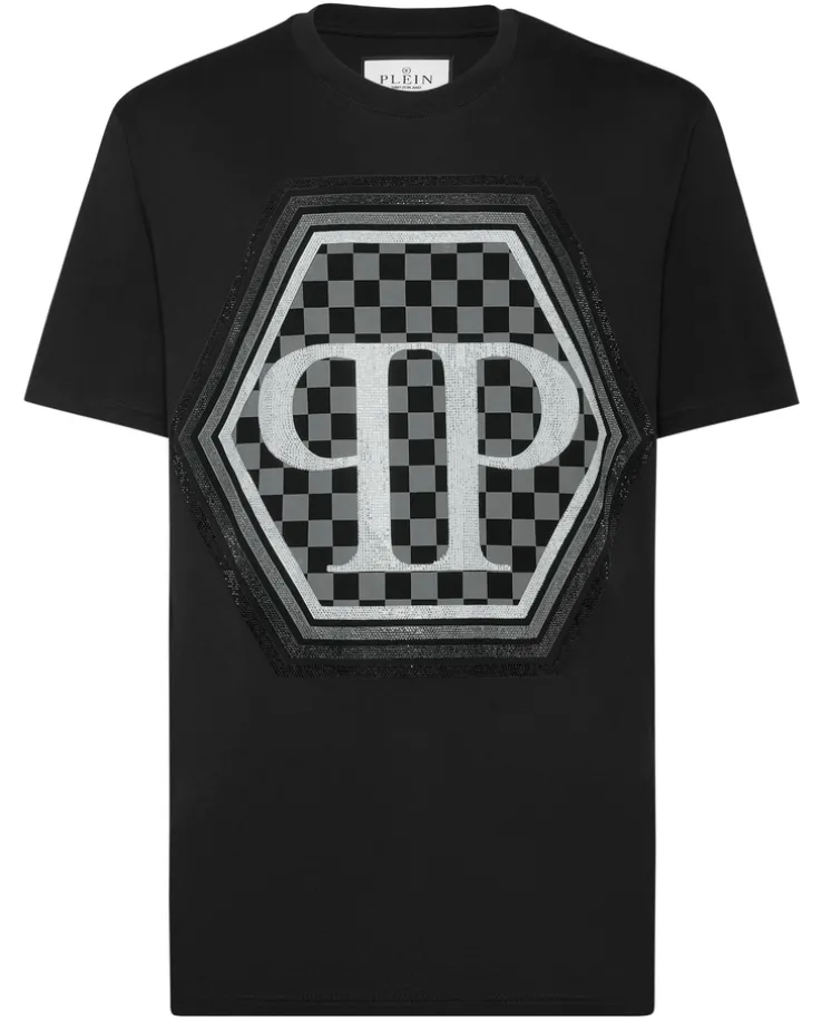 Czarny t-shirt z logo Hexagon