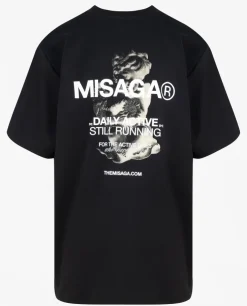 Czarny t-shirt z nadrukiem DASR