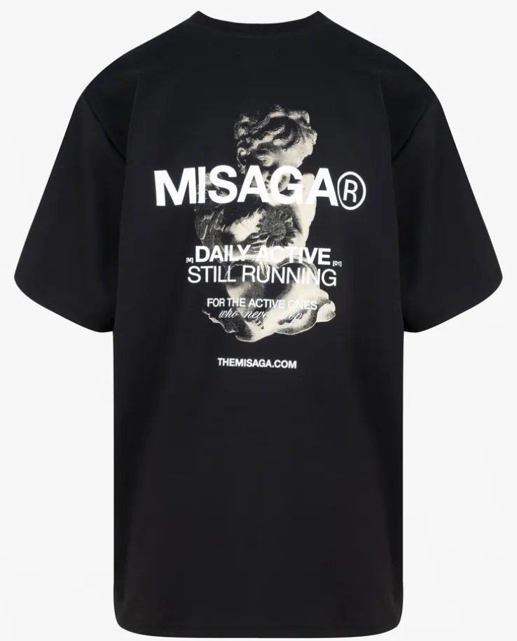 Czarny t-shirt z nadrukiem DASR