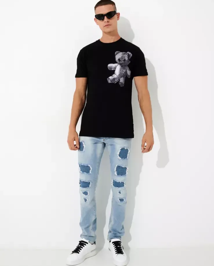 Czarny t-shirt z wzorem Paisley Teddy Bear