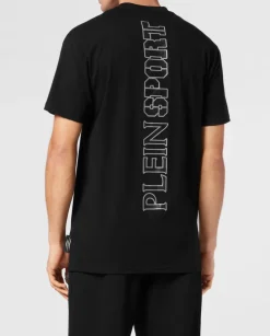 Czarny t-shirt ze srebrną aplikacją