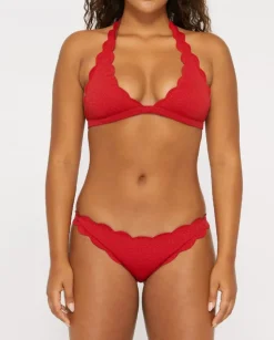Czerwony dół od bikini High Antibes