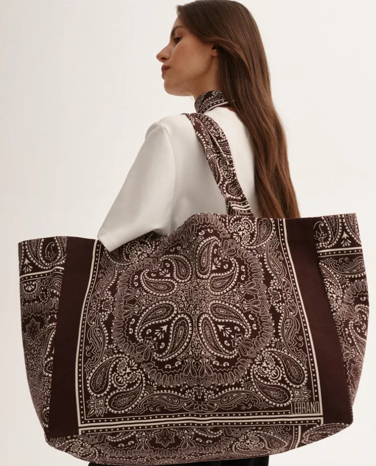 Duża bordowa torba shopper Capri