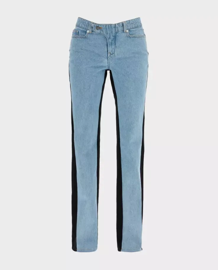 Dwukolorowe jeansy