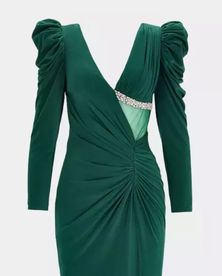 Elegancka zielona maxi sukienka Hilaria
